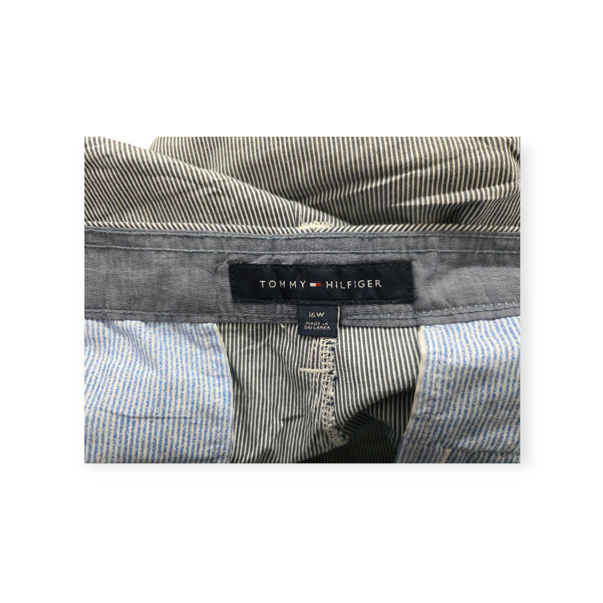 Bermuda Tommy Hilfiger Talla 16w Azul Rayada