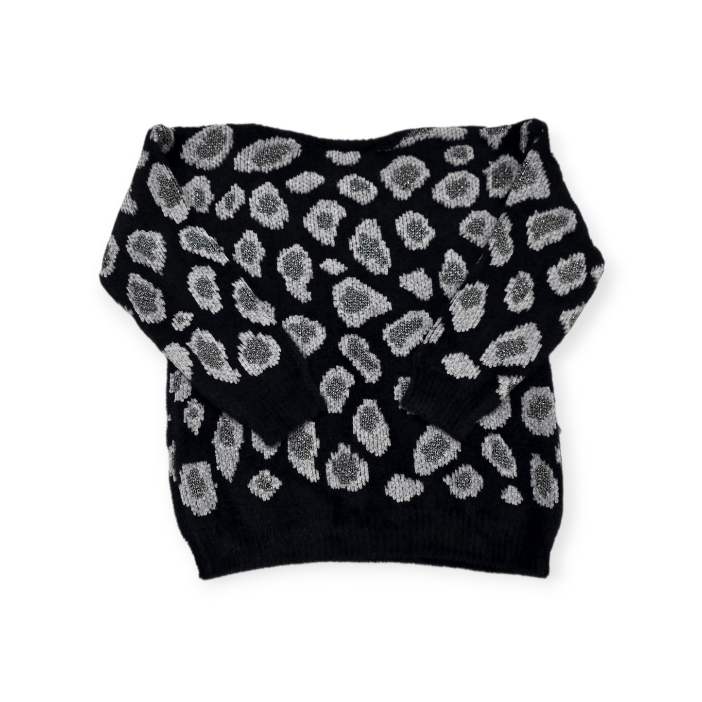 Sueter Michael Kors Grande L Animal Print Negro Con Gris