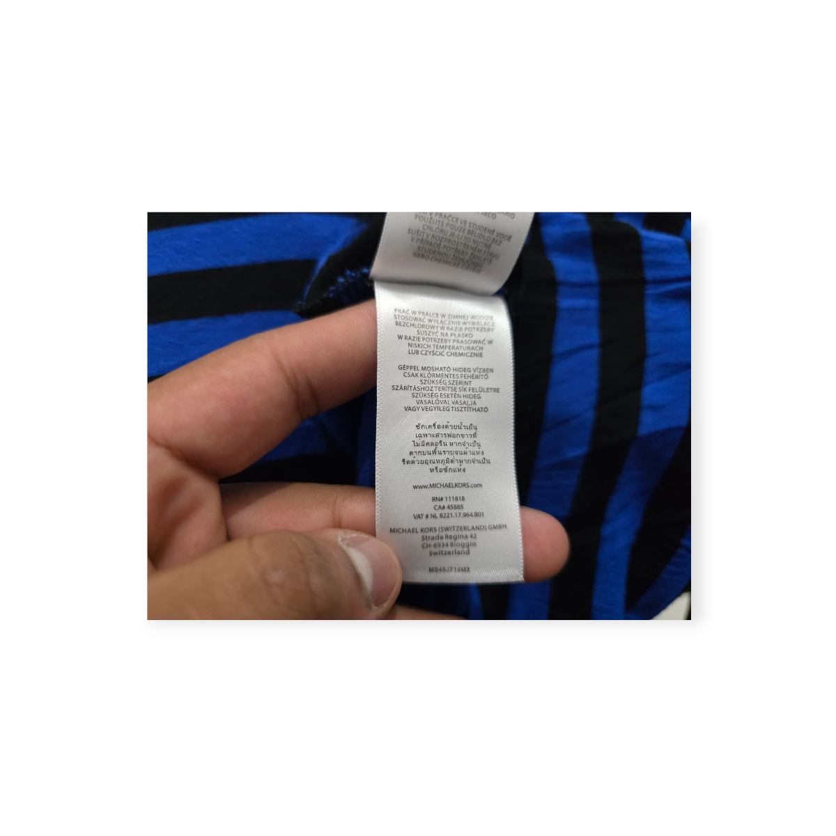 Blusa Michael Kors Mediana M Azul Con Ne