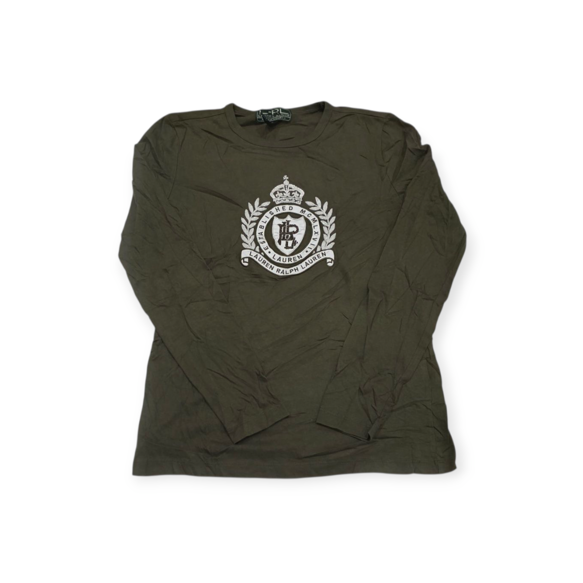 Playera Ralph Lauren Xchico Xs Verde Oscuro Manga Larga