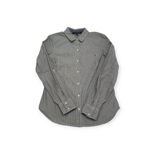 Camisa Tommy Hilfiger Xchico Xs Color Gris Rayada