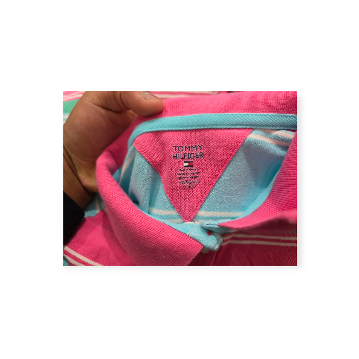 Playera Tommy Hilfiger Xgrande Xl Adolescent Rosa Con Azul