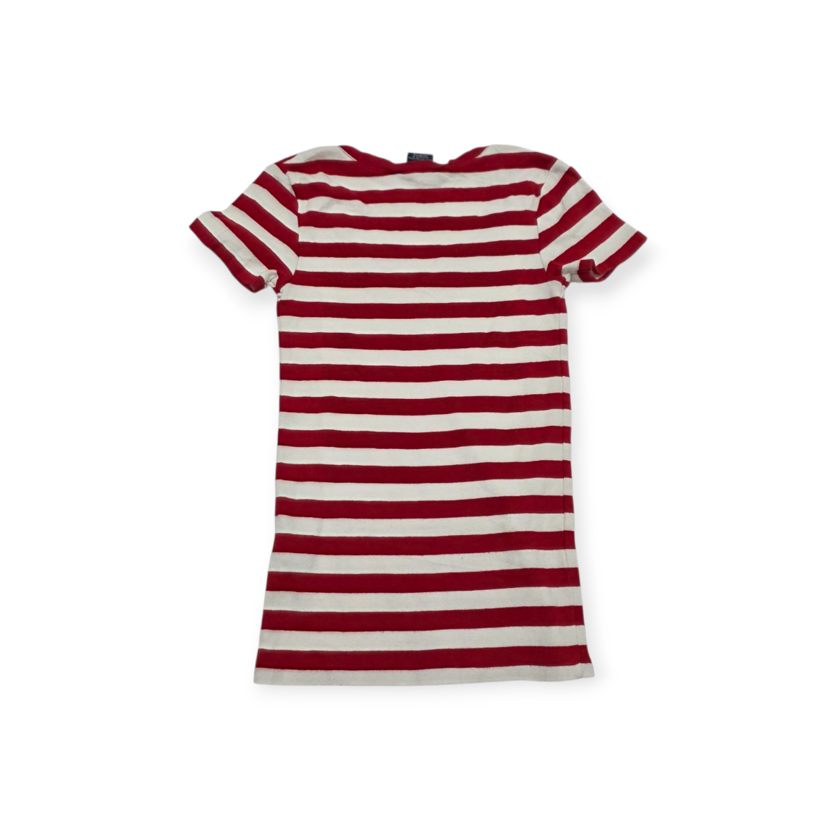 Playera Ralph Lauren Sport Chico S Rayada Roja Con Blanco