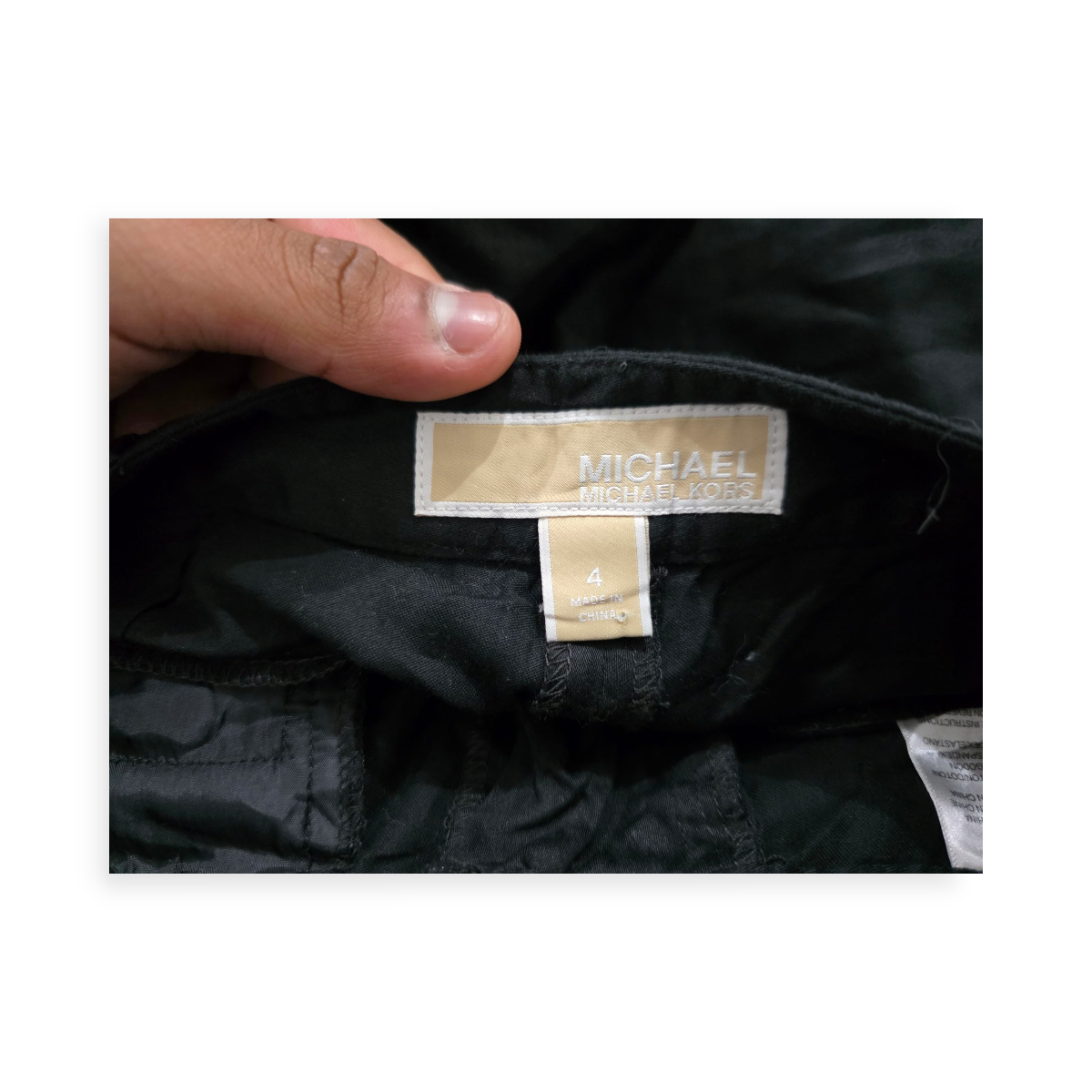 Pantalon Michael Kors Talla 4 Color Negro Con Cierres