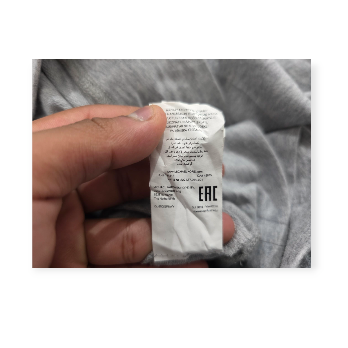 Sudadera Michael Kors Mediana M Gris Con Cordones
