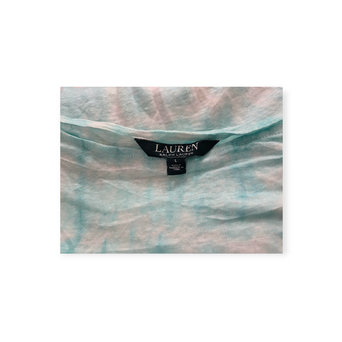 Blusa Ralph Lauren De Lino Grande L Azul Tye Die