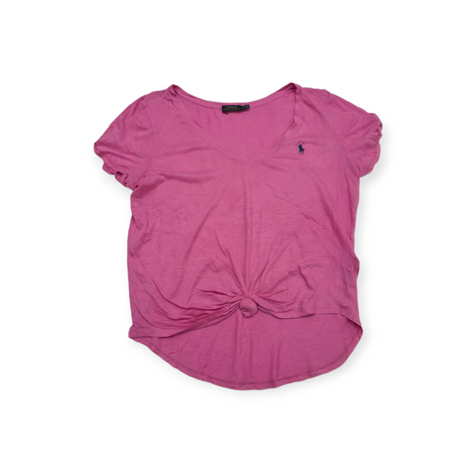 Playera Polo Ralph Lauren Grande L Rosa Claro Pony Azul