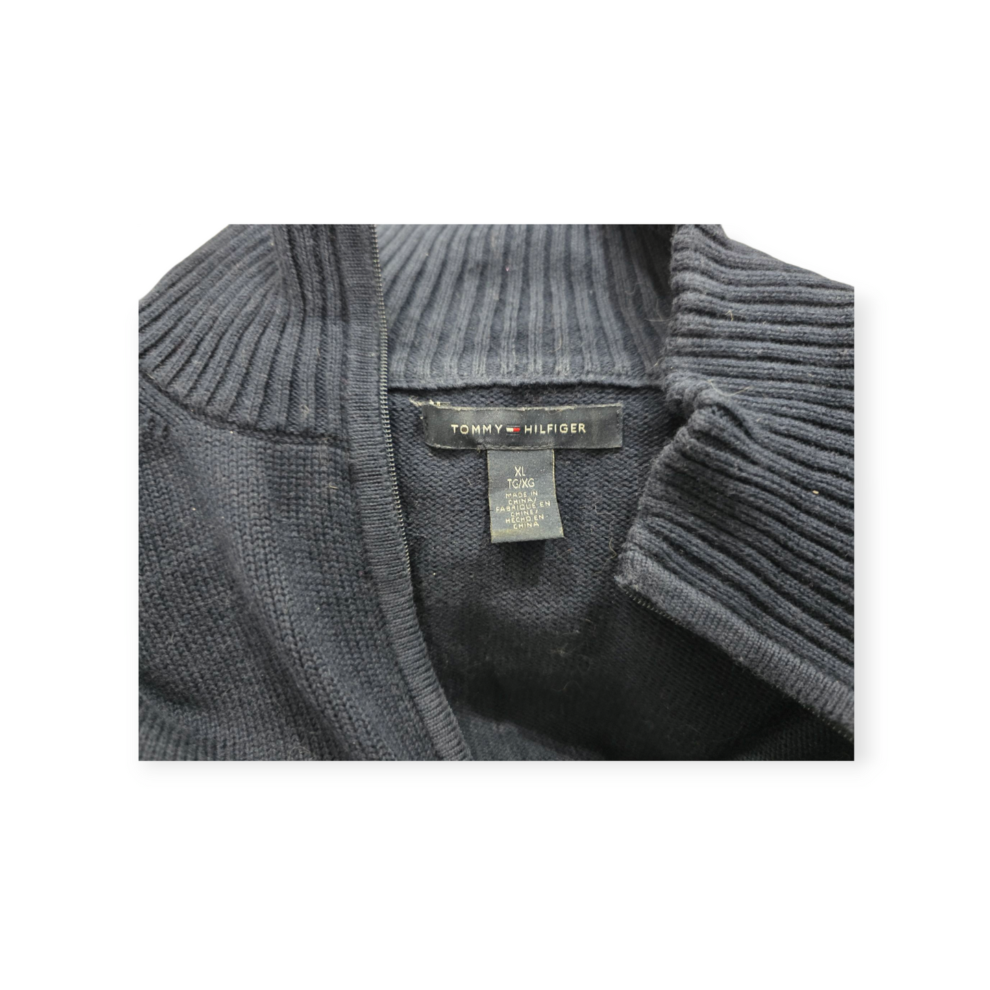 Sueter Tommy Hilfiger Xgrande Xl Azul Marino De Cierre