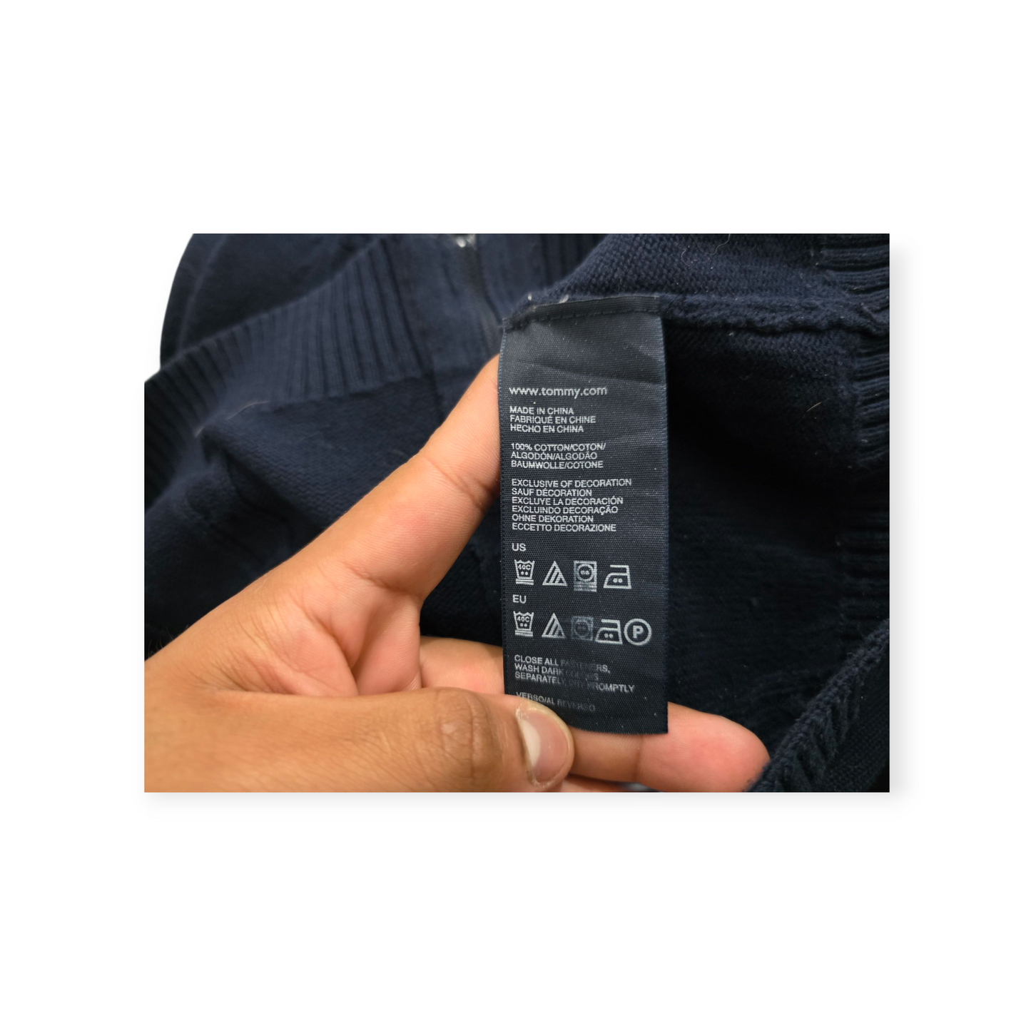 Sueter Tommy Hilfiger Xgrande Xl Azul Marino De Cierre