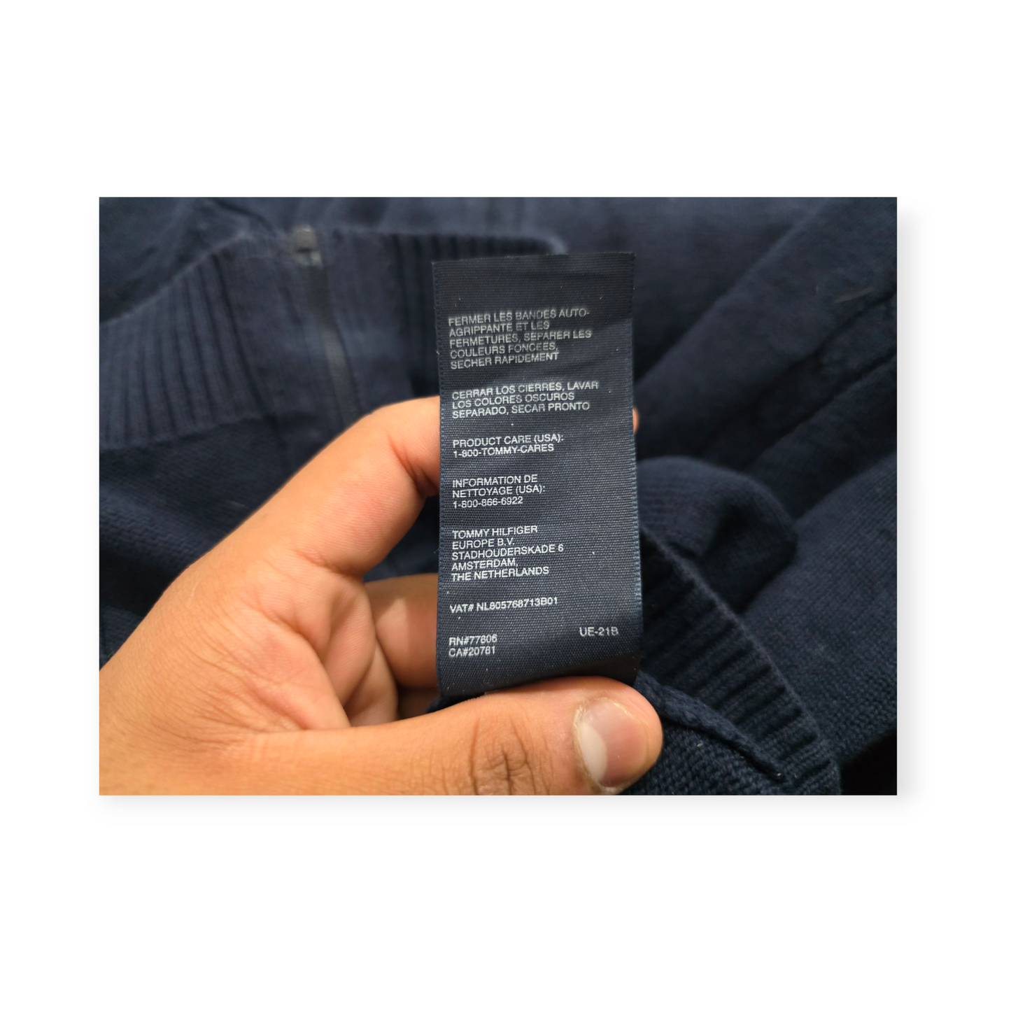 Sueter Tommy Hilfiger Xgrande Xl Azul Marino De Cierre