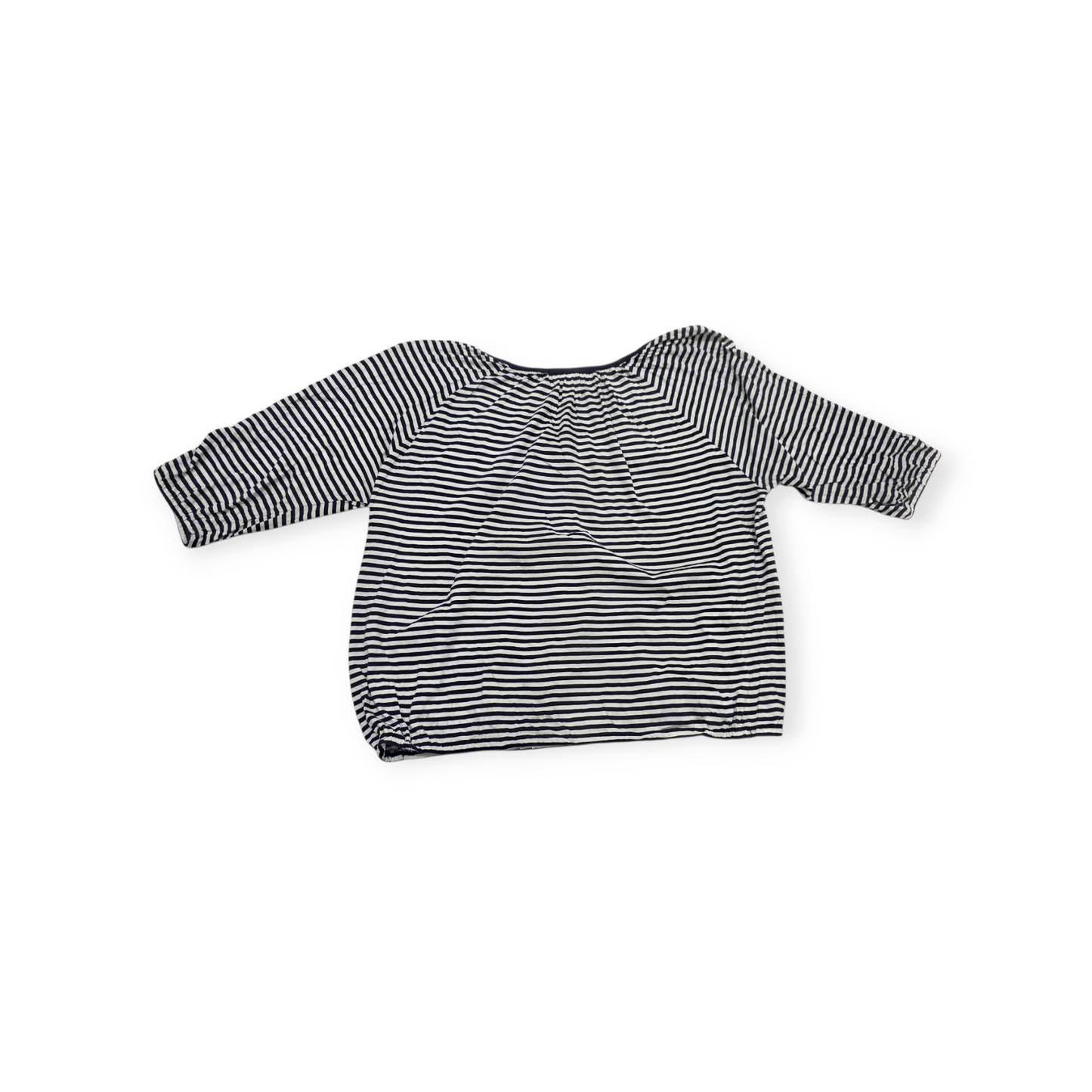Blusa Michael Kors 2x Blanca Con Lineas Azules Manga 3/4