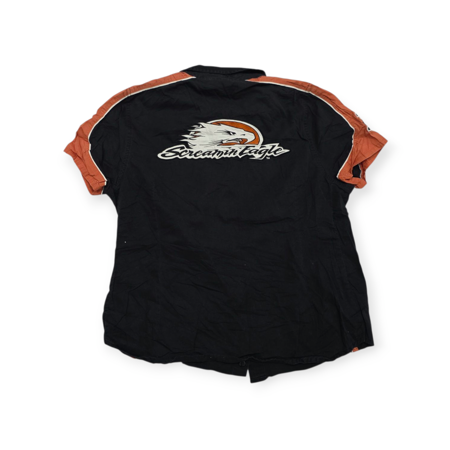 Camisa Harley Davidson Talla 1w Negra Con Naranja