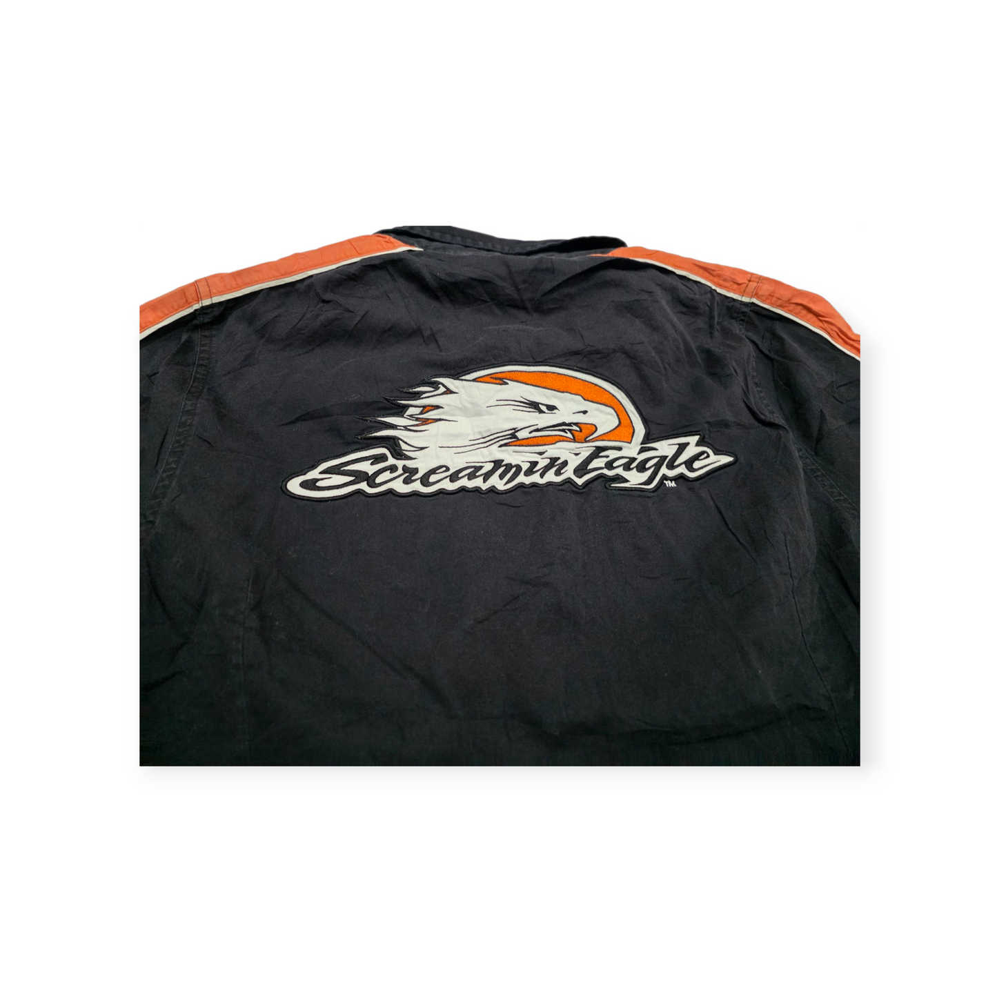 Camisa Harley Davidson Talla 1w Negra Con Naranja