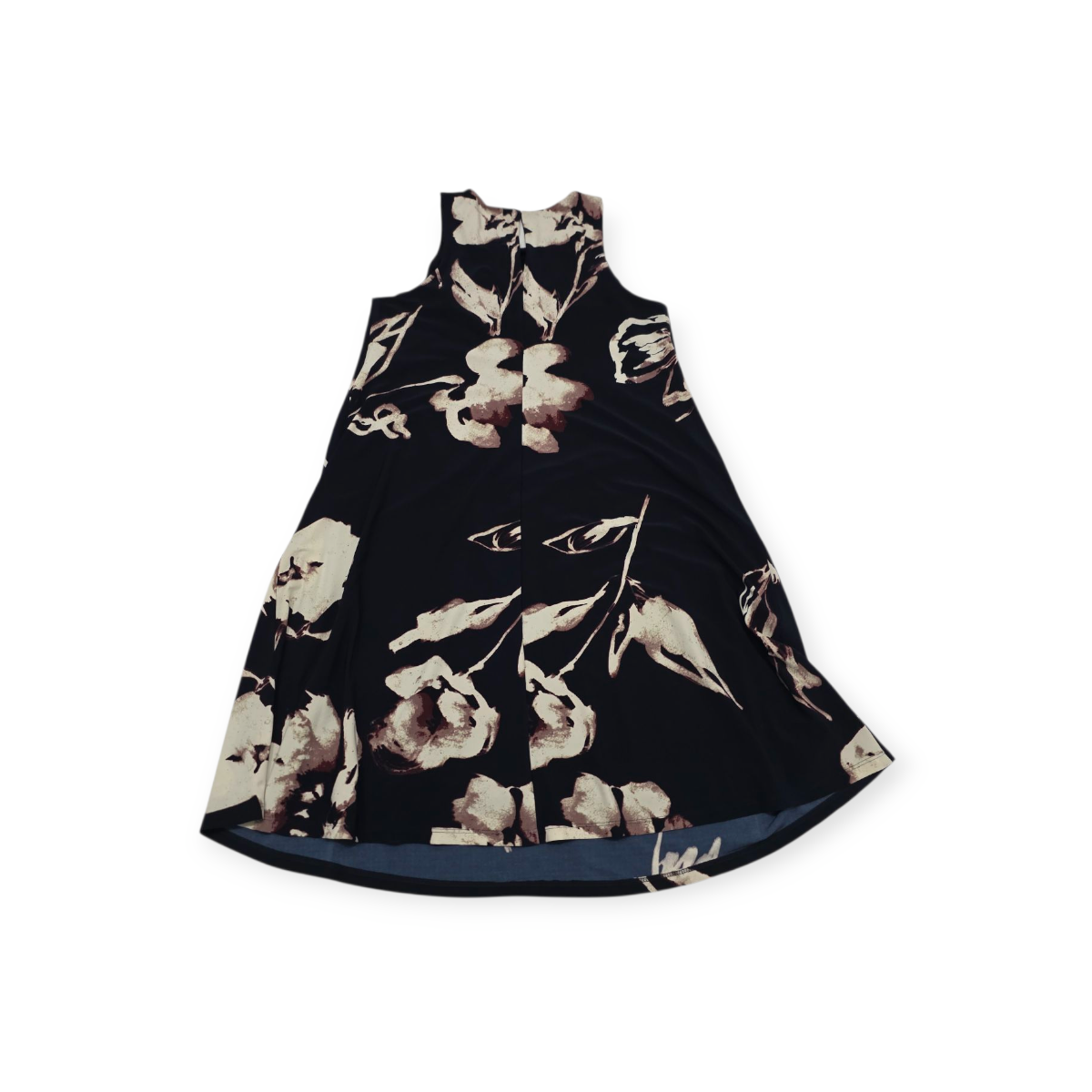 Vestido Ralph Lauren Talla 2 Azul Marino Con Flores