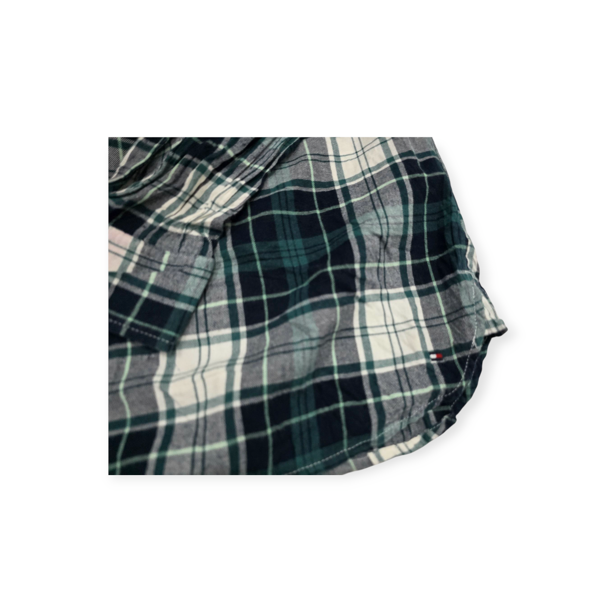 Camisa Tommy Hilfiger Chico S Verde Con Gris