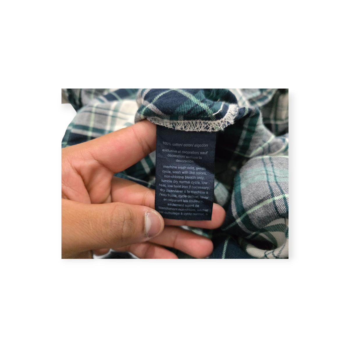 Camisa Tommy Hilfiger Chico S Verde Con Gris