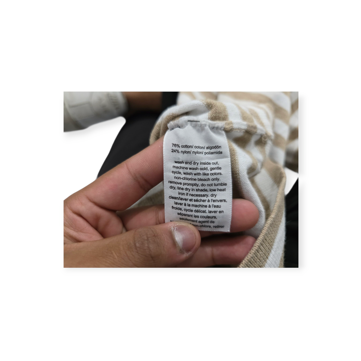 Sueter Tommy Hilfiger M Turtle Neck Blanco Con Cafe Rayado