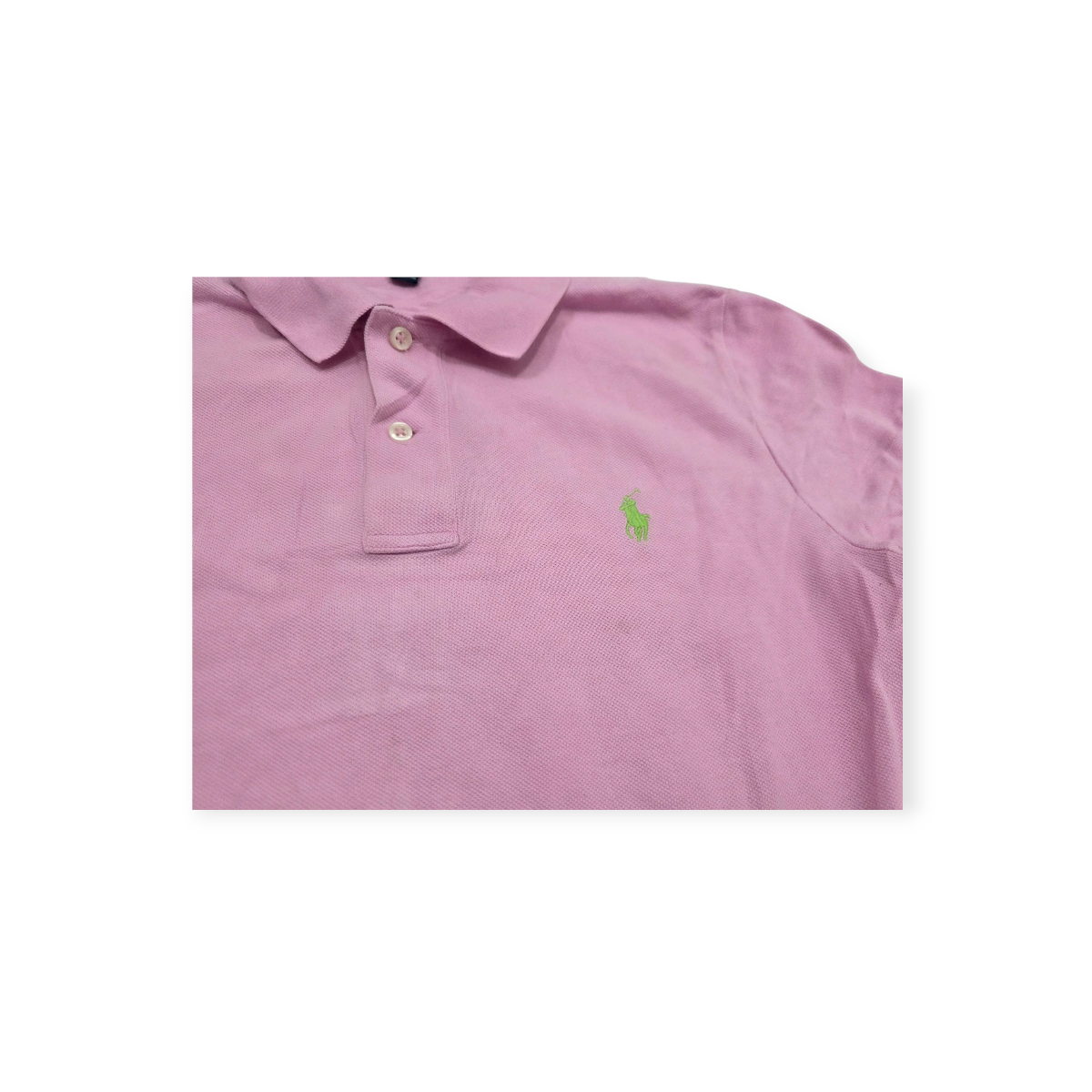 Playera Ralph Lauren Mediana M Classic Fit Rosa C/pony Verde