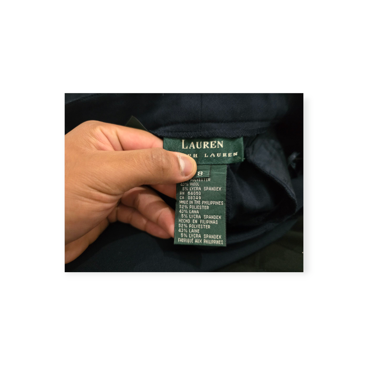 Pantalon Ralph Lauren De Vestir Talla 10 Color Azul Marino