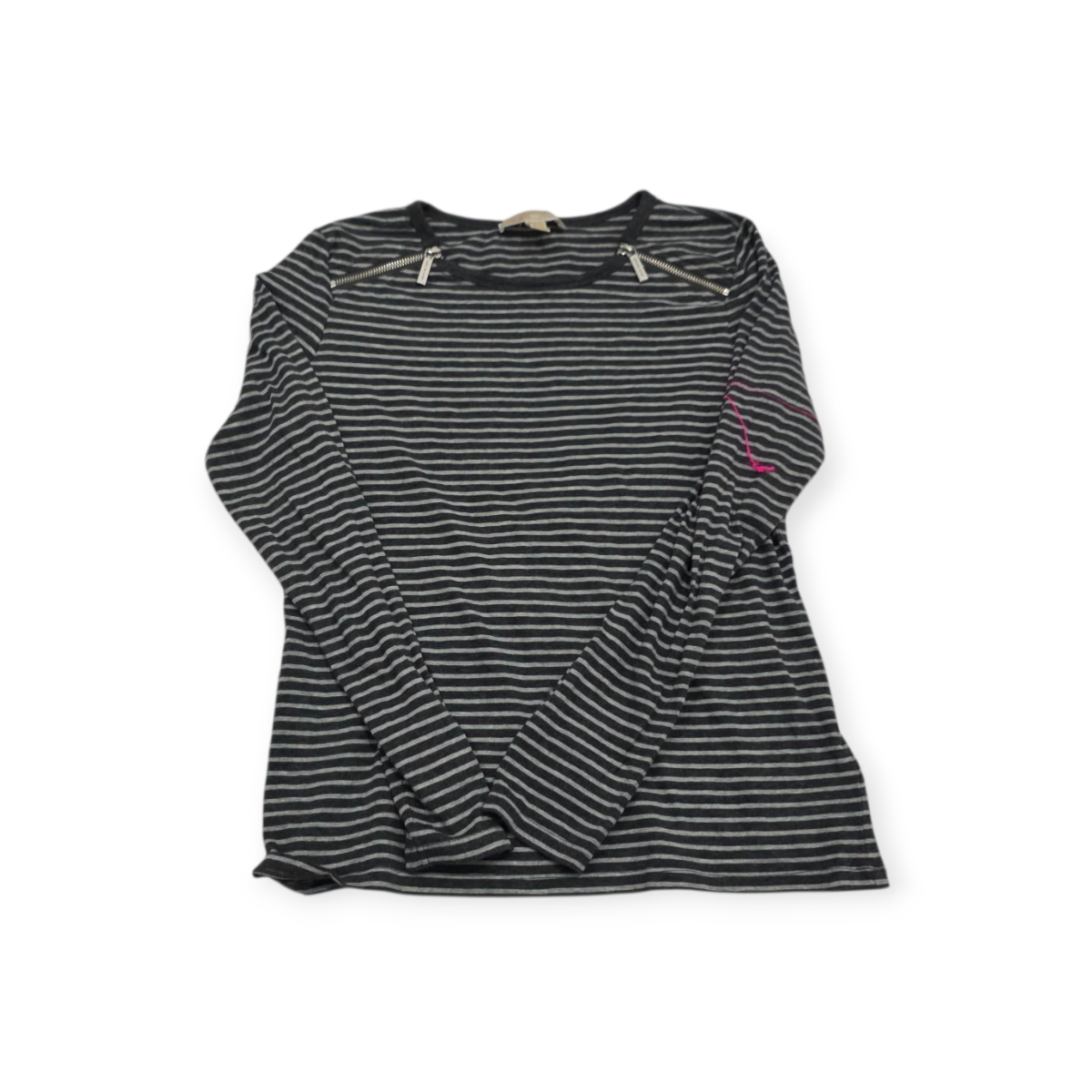 Playera Michael Kors Mediana M Gris Rayada Con Cierre