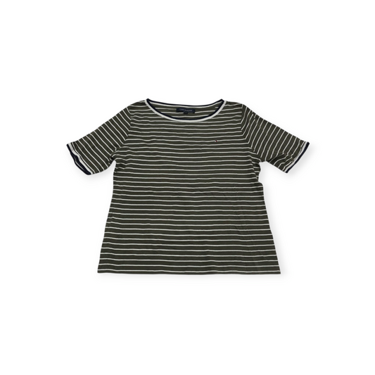 Playera Tommy Hilfiger Xgrande Xl Verde Con Lineas Blancas
