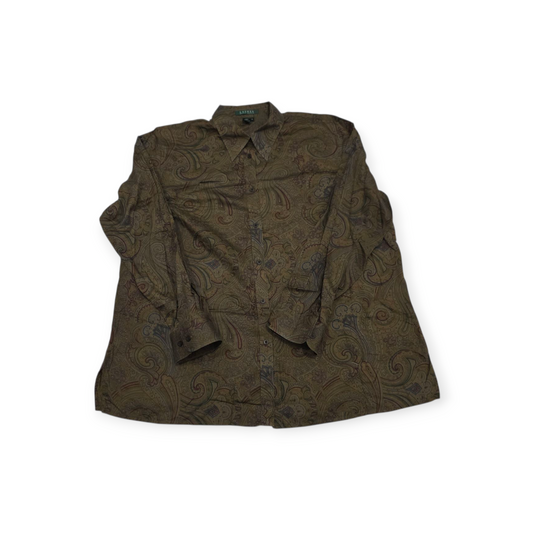 Camisa Ralph Lauren Cafe Con Figuras Talla 1x