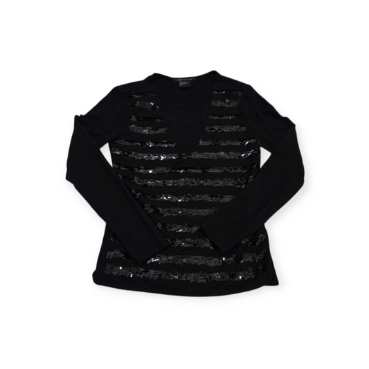 Playera Armani Exchange Chica S Negra Con Lentejuelas
