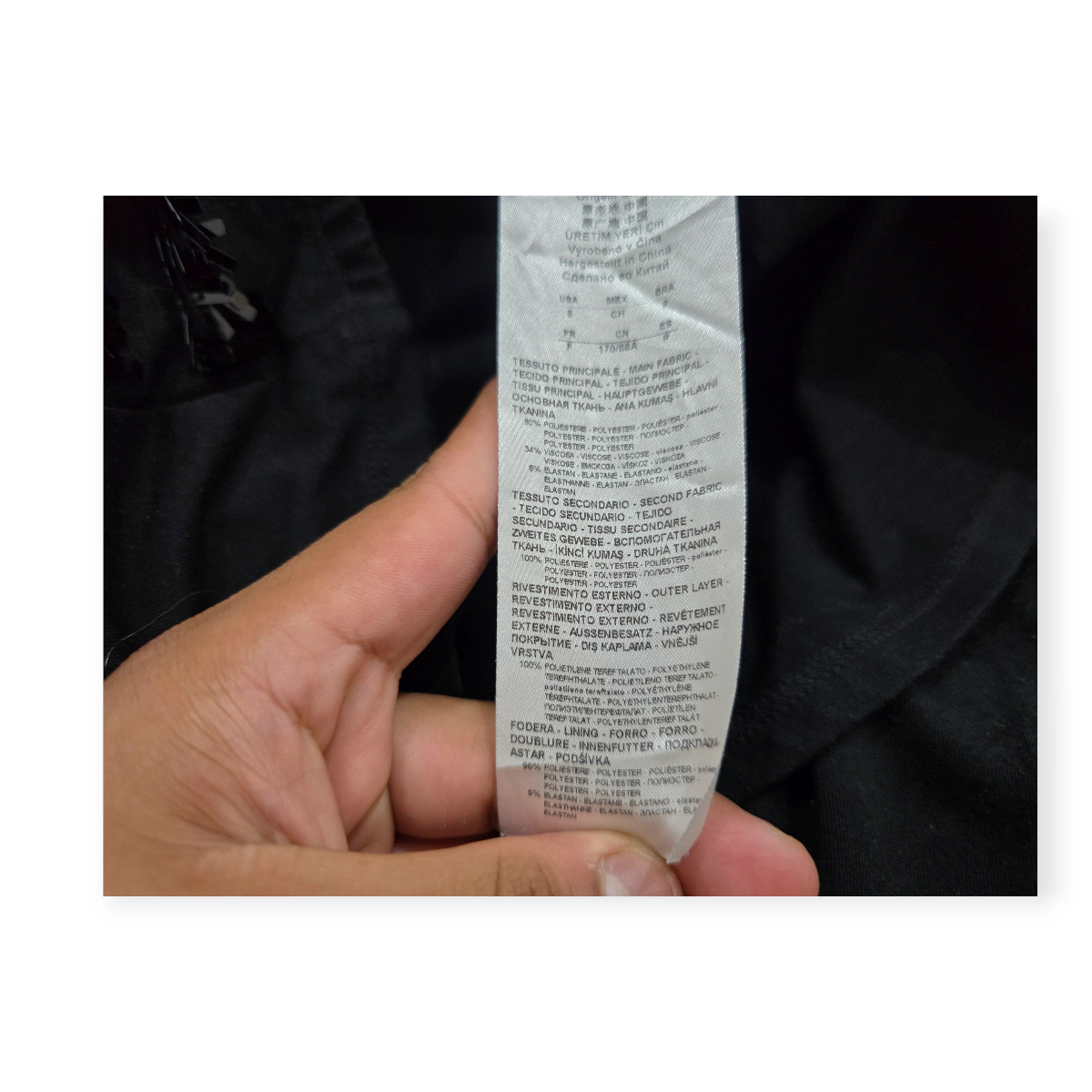 Playera Armani Exchange Chica S Negra Con Lentejuelas