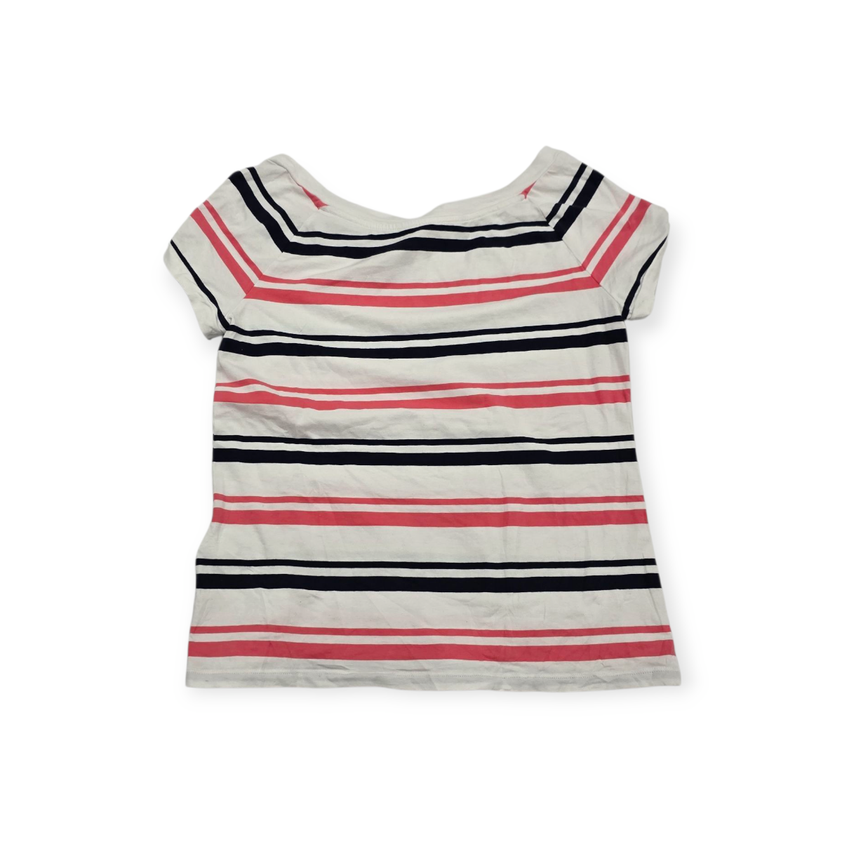 Playera Tommy Hilfiger Mediana M Rayada Blanca Rosa Y Negro