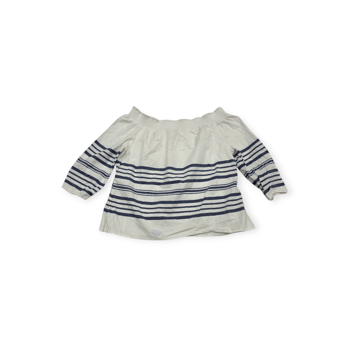 Blusa Campesina Vineyard Vines Grande L Blanco Con Lineas
