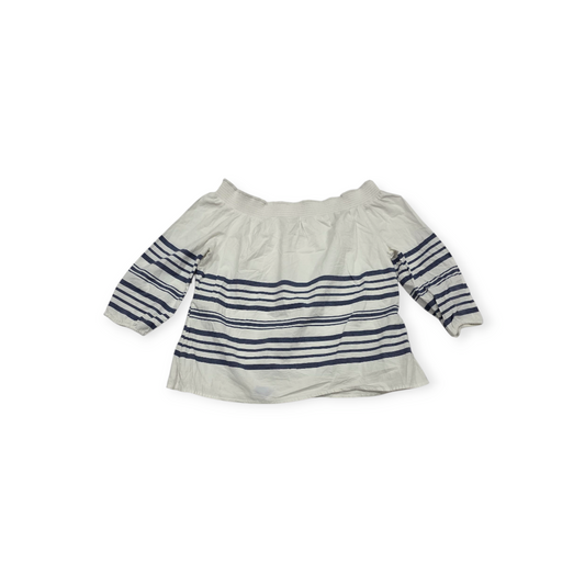 Blusa Campesina Vineyard Vines Grande L Blanco Con Lineas