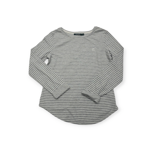 Playera Ralph Lauren Chico S Gris Rayada Manga Larga