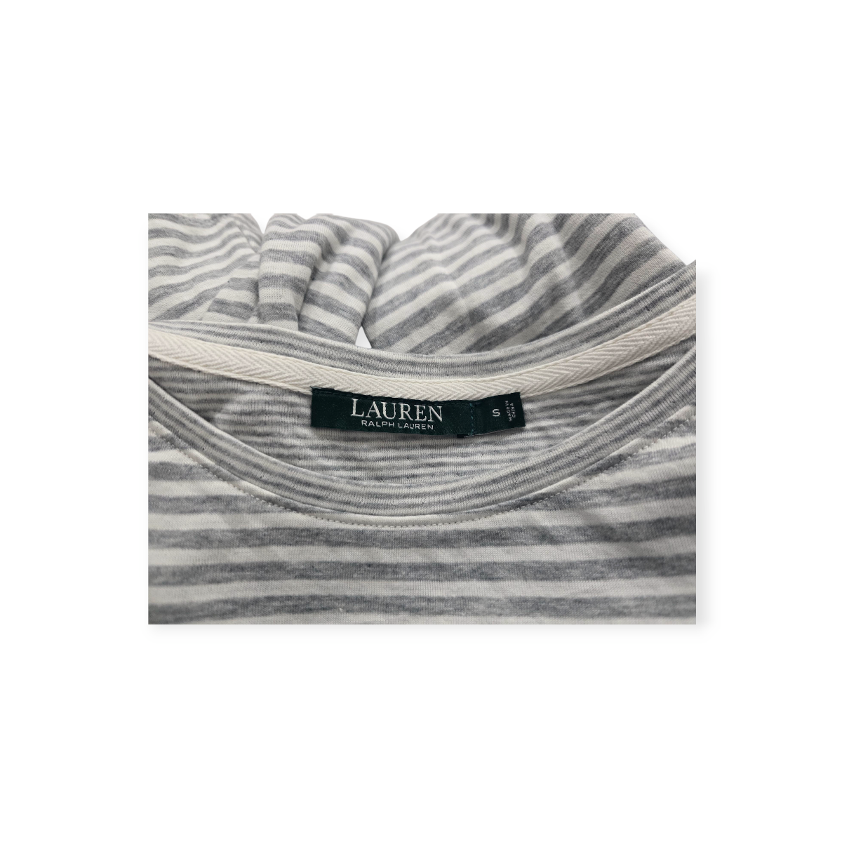 Playera Ralph Lauren Chico S Gris Rayada Manga Larga