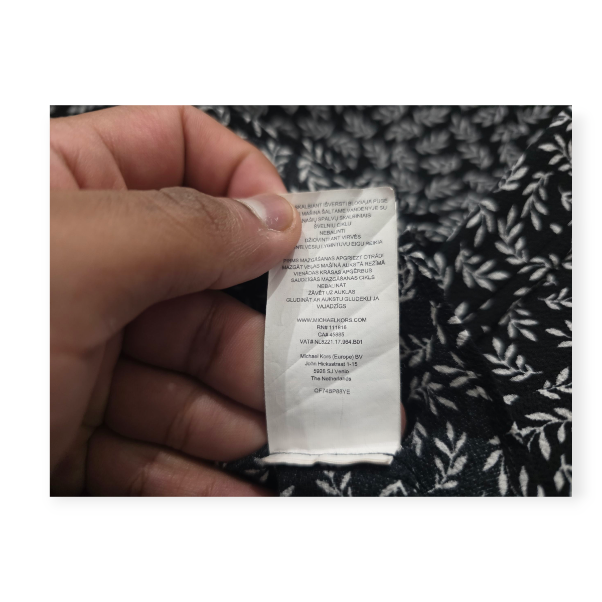 Blusa Michael Kors Grande L Color Negro Manga Larga