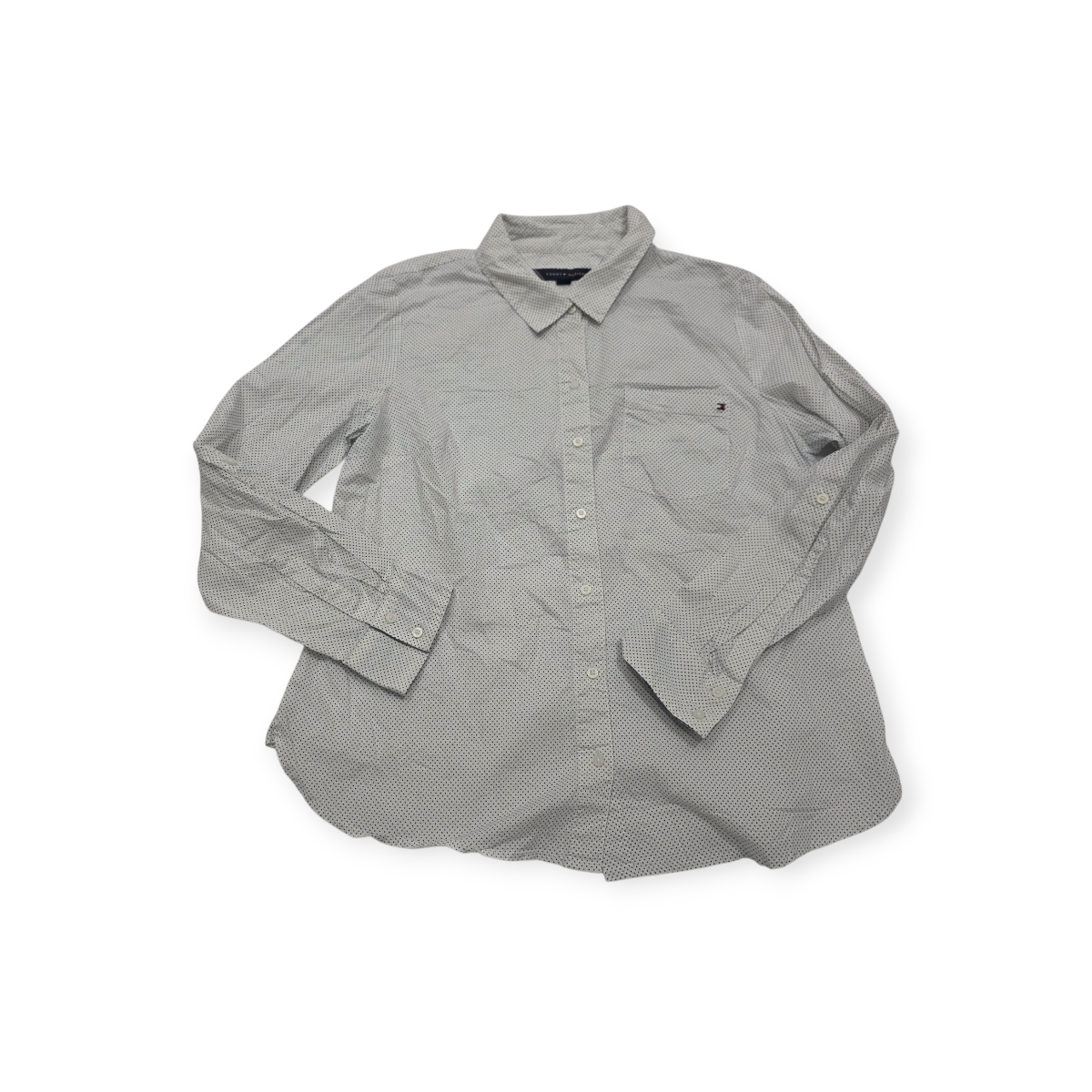 Camisa Tommy Hilfiger Grande L Blanca Con Lunares
