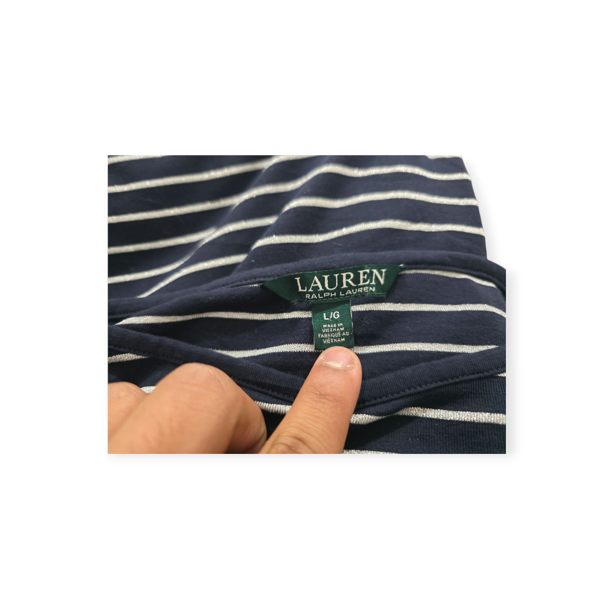 Playera Ralph Lauren Grande L Azul Con Lineas Blancas