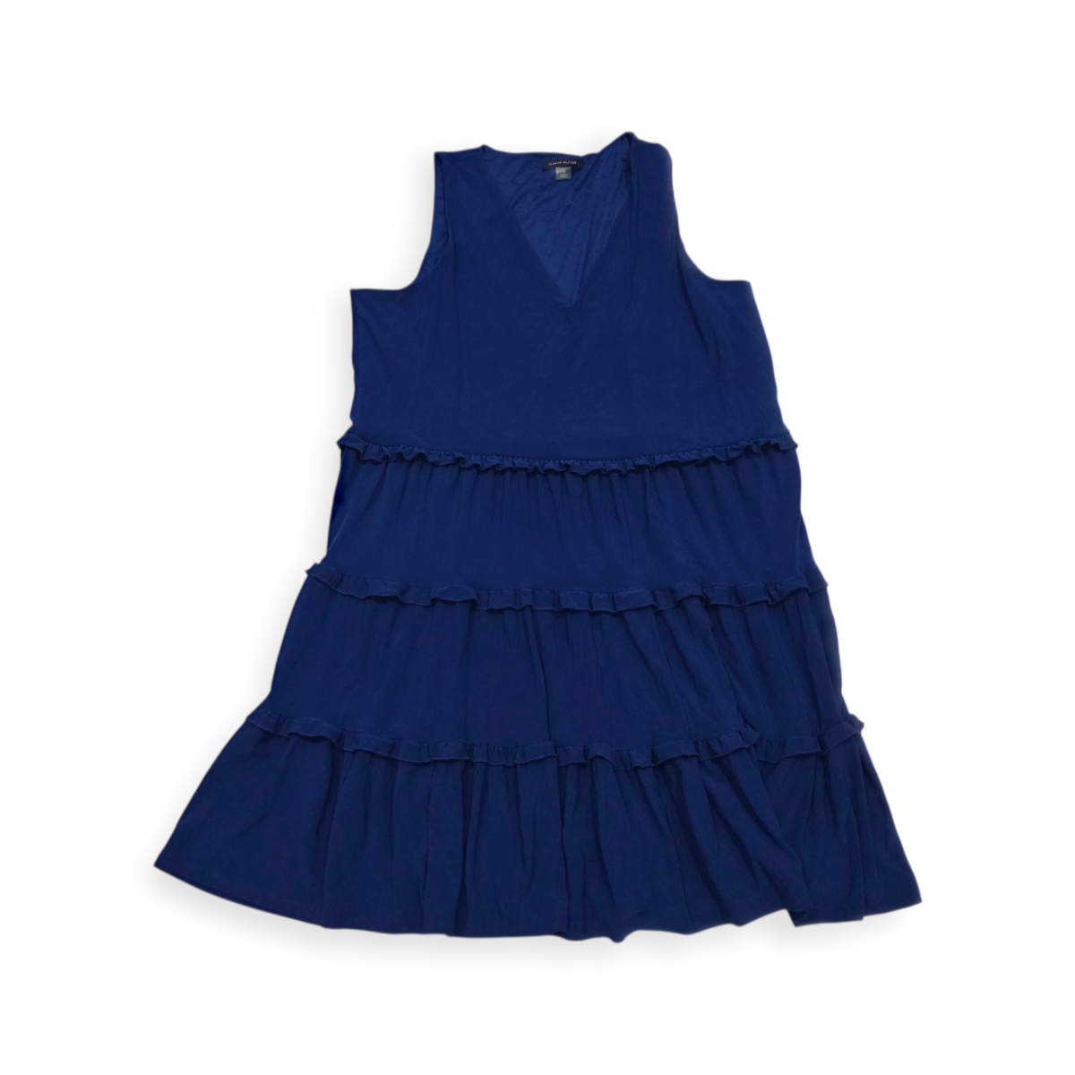 Vestido Tommy Hilfiger Talla 14 Sin Mangas Azul Con Olanes
