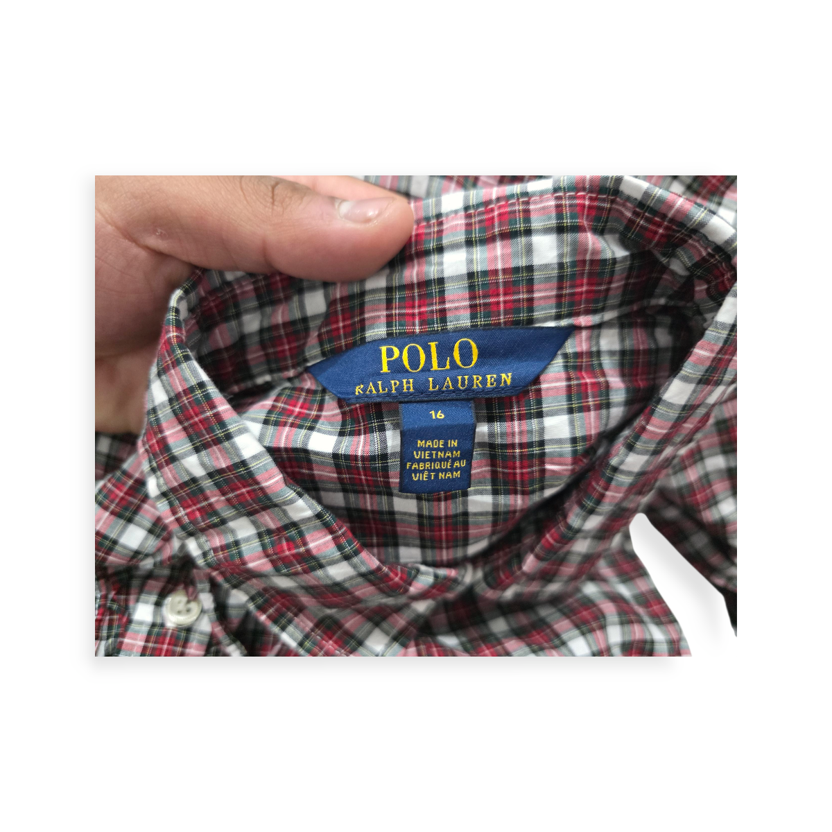 Camisa Polo Ralph Lauren Talla 16 Rojo A Cuadros De Mujer