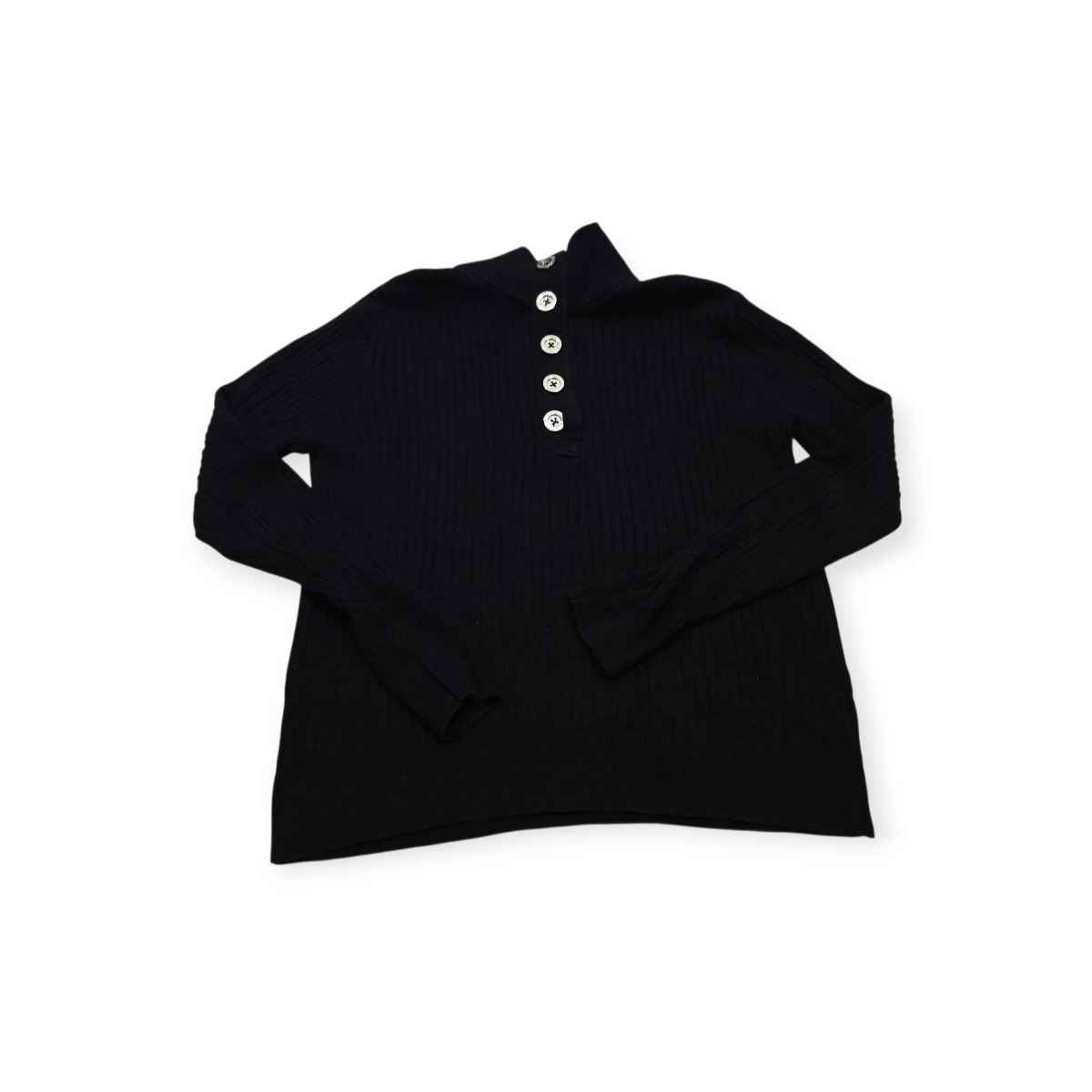 Sueter Ralph Lauren Turtle Neck Medio Boton Grande Negro