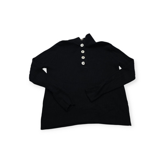 Sueter Ralph Lauren Turtle Neck Medio Boton Grande Negro