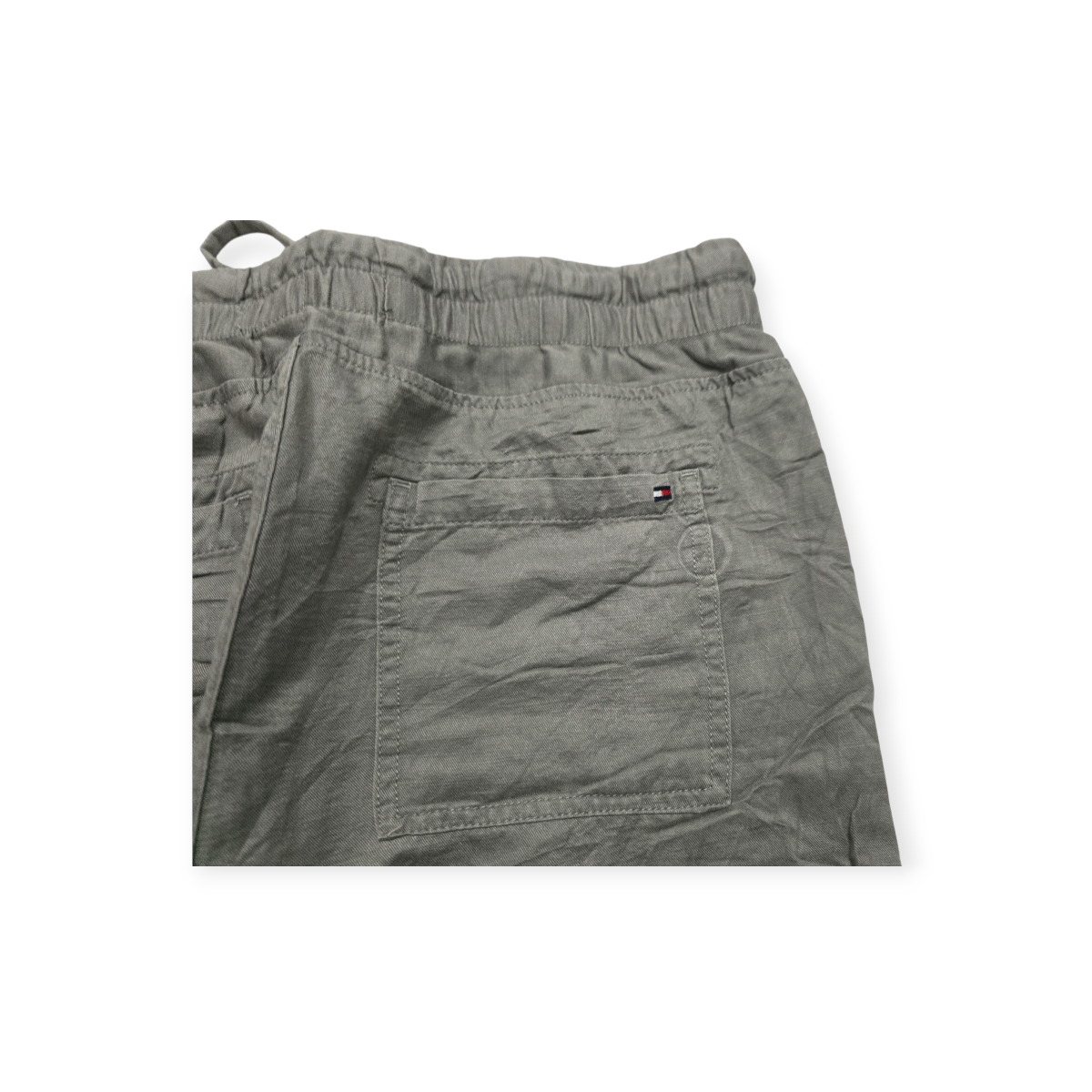 Pantalon Baggy Tommy Hilfiger Tall Mediana Color Gris/verde