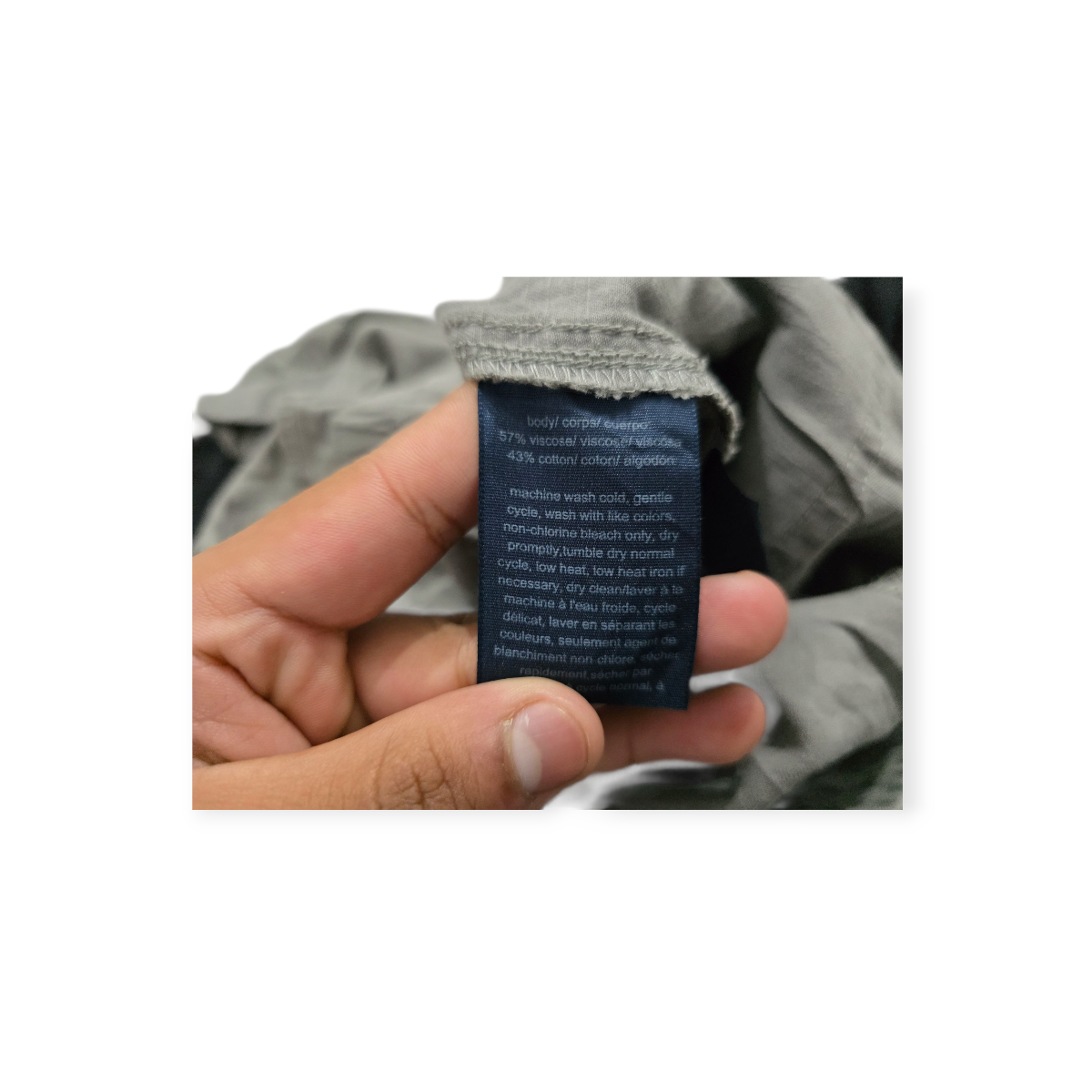 Pantalon Baggy Tommy Hilfiger Tall Mediana Color Gris/verde