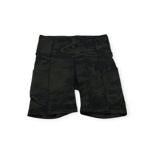 Short Biker Lululemon Print Militar Talla 4 Verde
