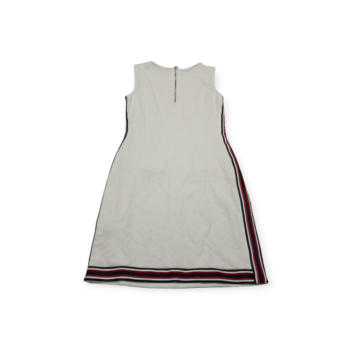 Vestido Tommy Hilfiger Sin Mangas Color Blanco Con Rojo