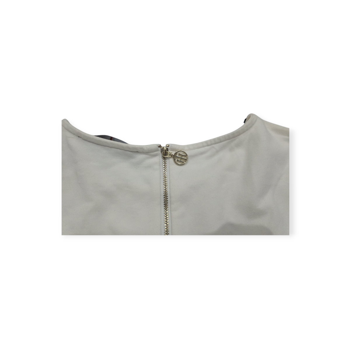 Vestido Tommy Hilfiger Sin Mangas Color Blanco Con Rojo