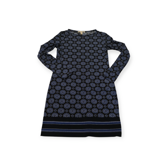 Vestido Michael Kors Manga Larga Talla Chica Azul Con Figura