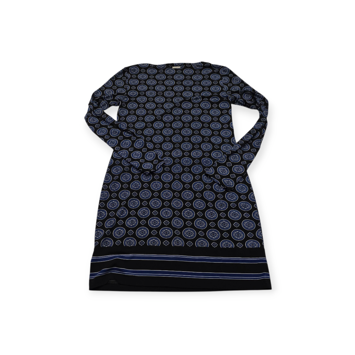 Vestido Michael Kors Manga Larga Talla Chica Azul Con Figura