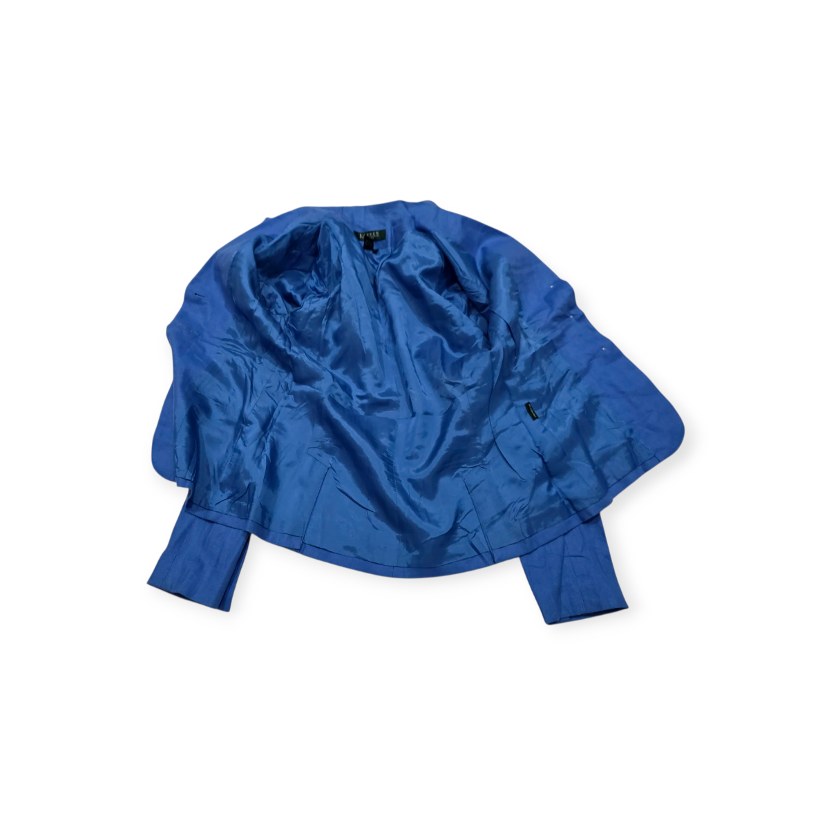 Blazer Ralph Lauren Azul Celeste Talla 2 Petite De Lino