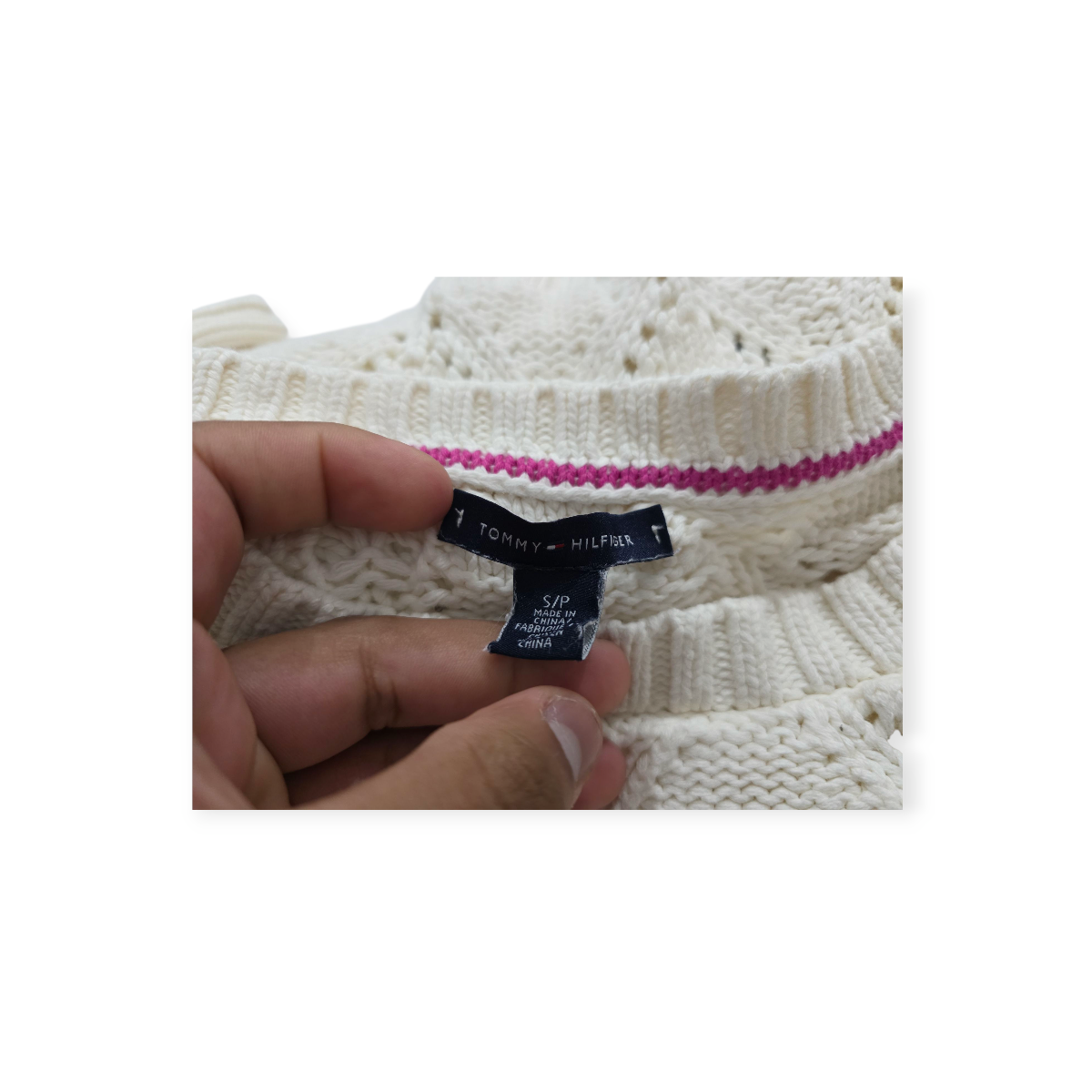 Sueter Tommy Hilfiger Chico S Color Blanco Calado