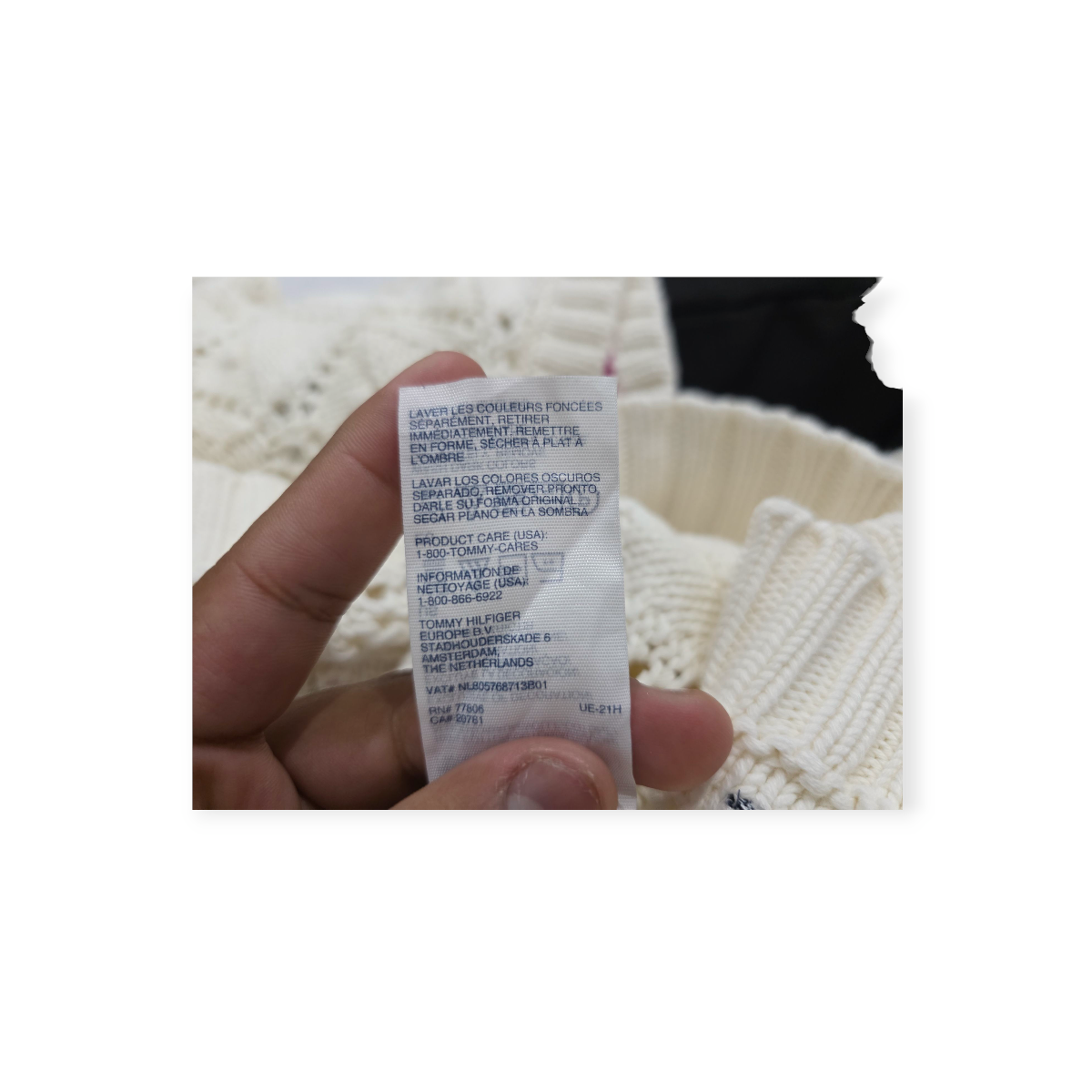 Sueter Tommy Hilfiger Chico S Color Blanco Calado